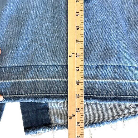 Cloth & Stone Sz L High Low Sleeveless Button Up Blouse Tencel Chambray Blue - Picture 11 of 11